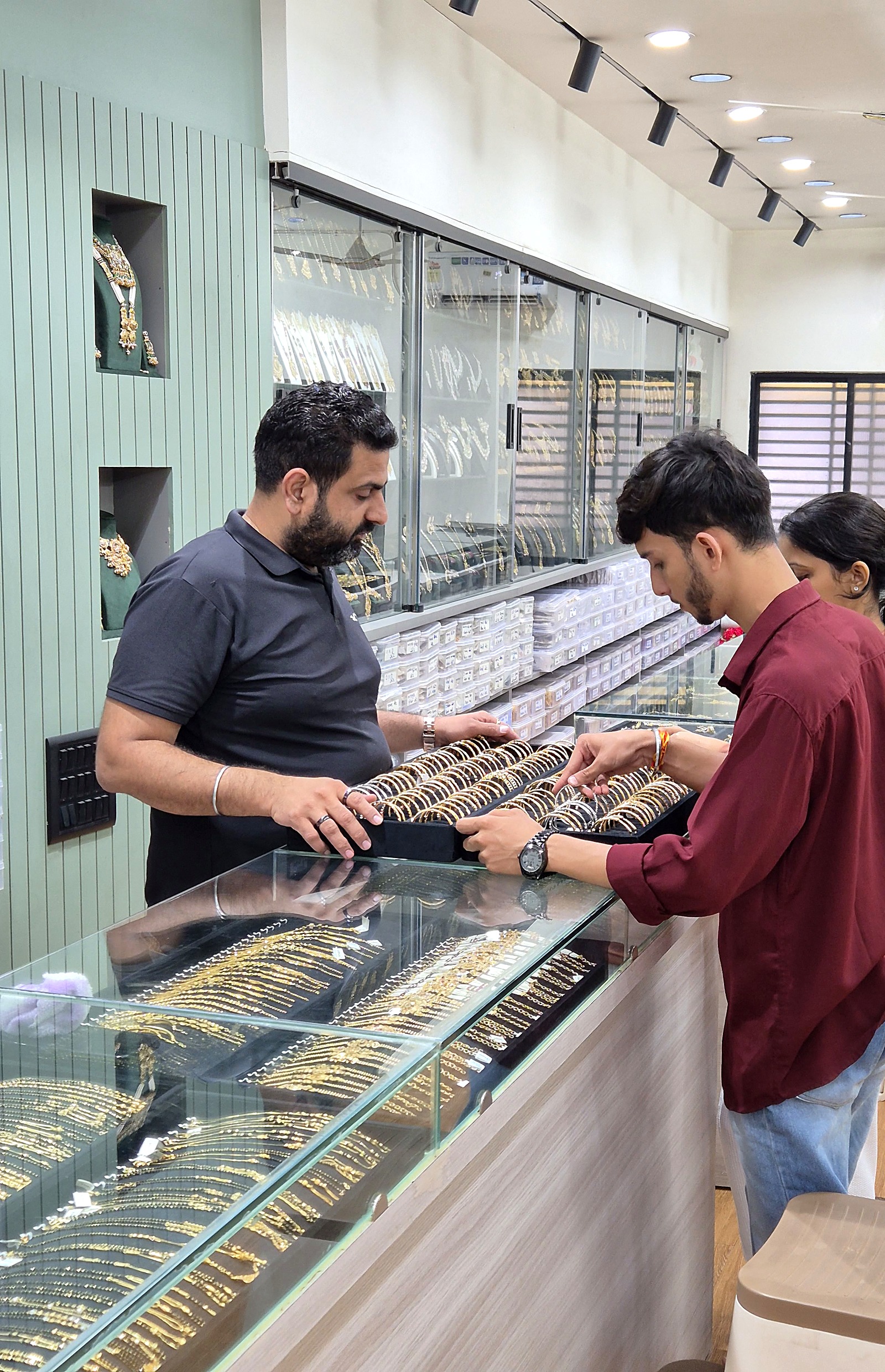 Staff assisting customers inside the store